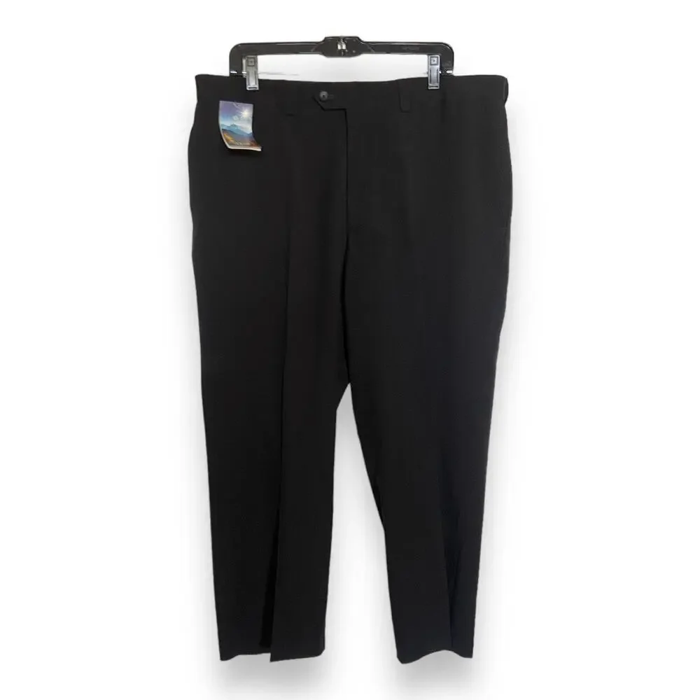 Haggar Mens Pants Sz 38 x 29‎ Repreve Stria Black Dress Smart Fiber Classic NEW